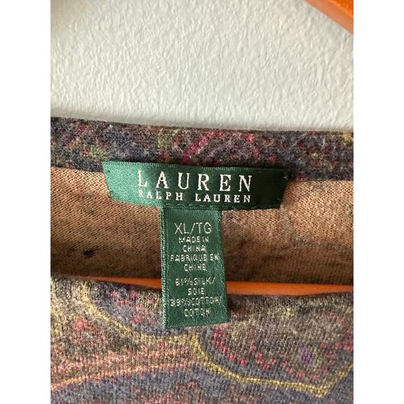 Vintage Women’s Size XL Ralph Lauren Paisley Silk Shirt - Picture 2 of 8